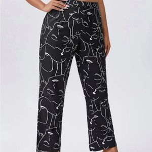 Plus Abstract Figure Graphic Pants